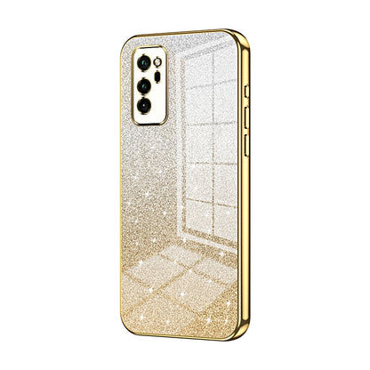 Honor V30 Luxurious Electroplated Gradient Glitter Powder Case - Enhanced Lens Protection