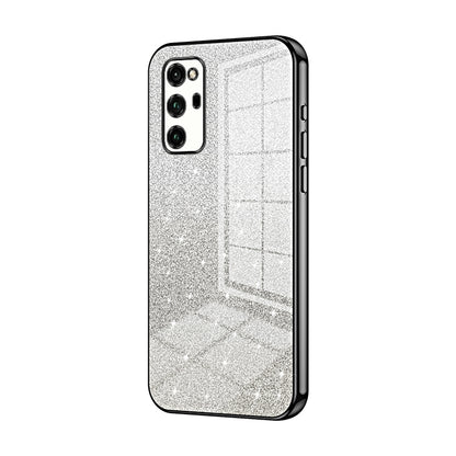 Honor V30 Pro Luxurious Electroplated Gradient Glitter Powder Case - Enhanced Lens Protection