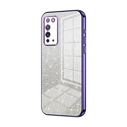 Honor X10 Luxurious Electroplated Gradient Glitter Powder Case - Enhanced Lens Protection