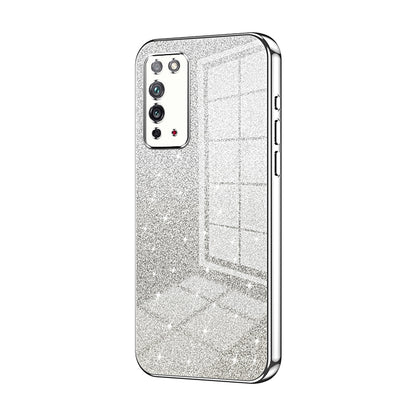 Honor X10 Luxurious Electroplated Gradient Glitter Powder Case - Enhanced Lens Protection