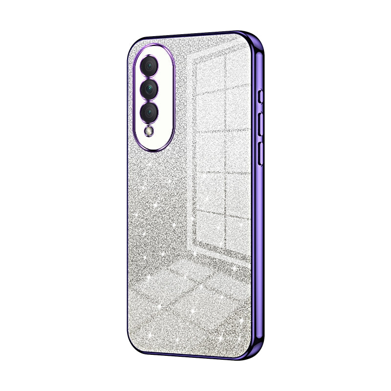 Honor X20 SE Luxurious Electroplated Gradient Glitter Powder Case - Enhanced Lens Protection