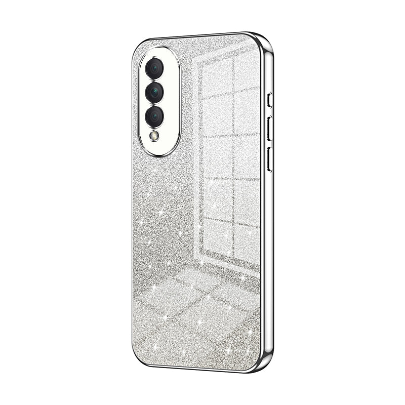 Honor X20 SE Luxurious Electroplated Gradient Glitter Powder Case - Enhanced Lens Protection