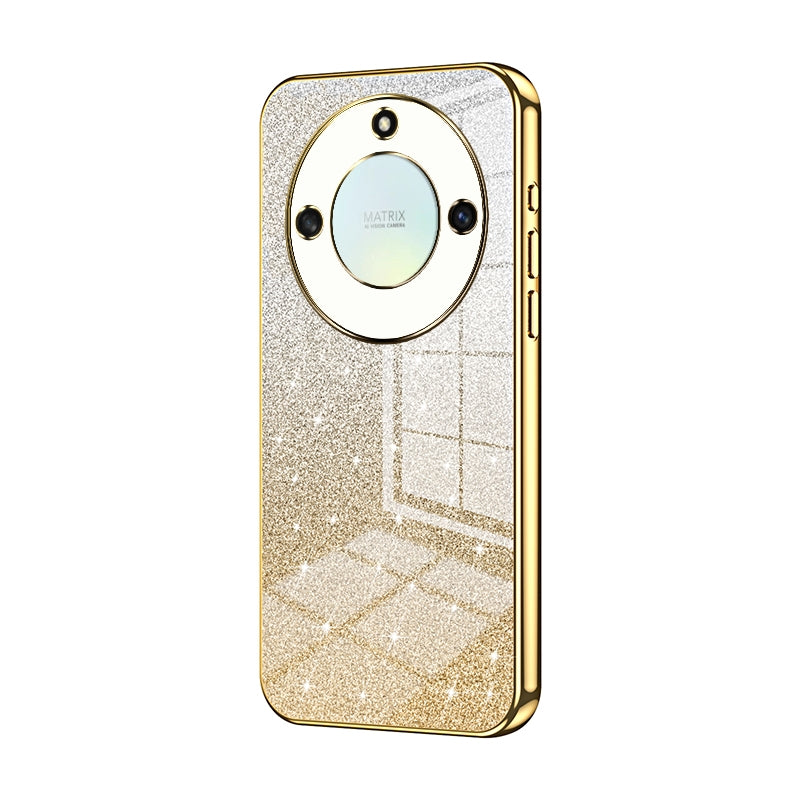 Honor X40 5G Luxurious Electroplated Gradient Glitter Powder Case - Enhanced Lens Protection