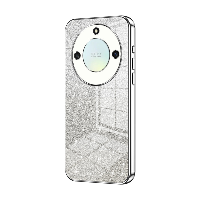 Honor X9a Luxurious Electroplated Gradient Glitter Powder Case - Enhanced Lens Protection