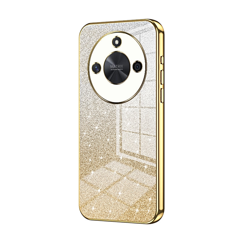 Honor X50 Luxurious Electroplated Gradient Glitter Powder Case - Enhanced Lens Protection