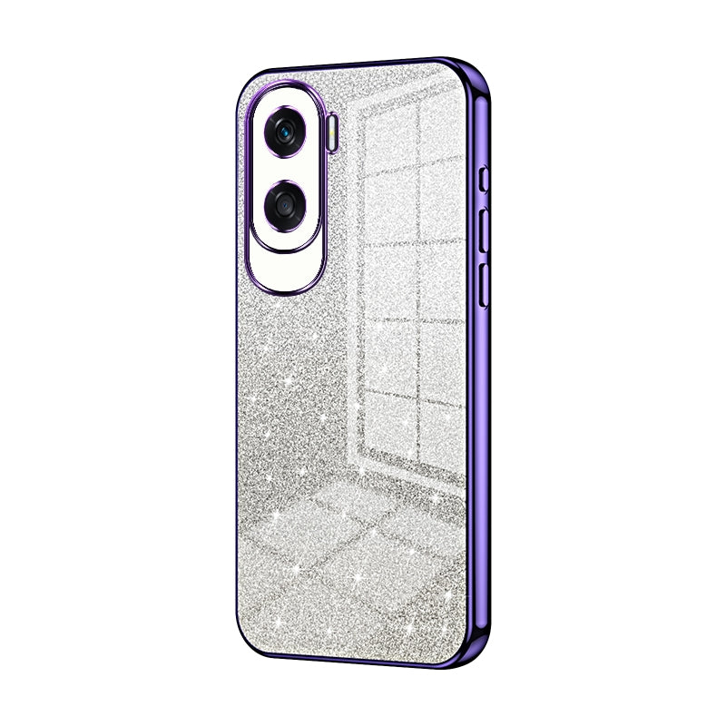 Honor X50i Luxurious Electroplated Gradient Glitter Powder Case - Enhanced Lens Protection