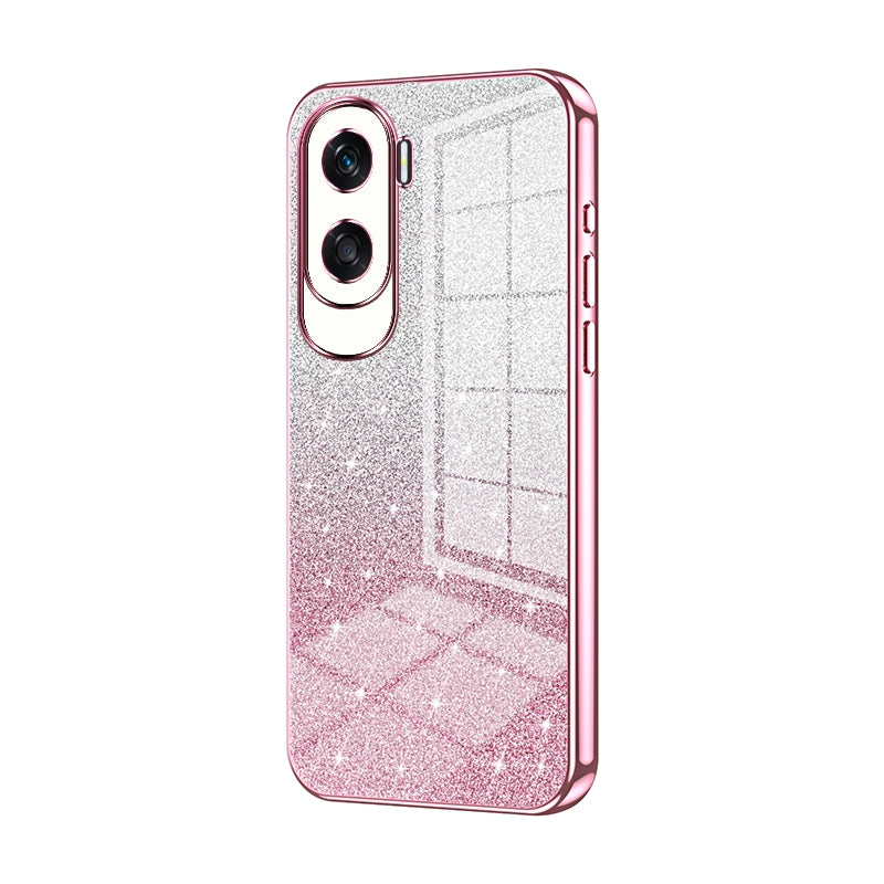 Honor X50i Luxurious Electroplated Gradient Glitter Powder Case - Enhanced Lens Protection