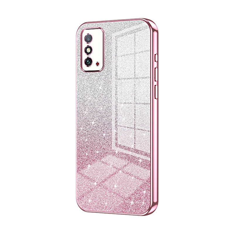 Honor X10 Max Luxurious Electroplated Gradient Glitter Powder Case - Enhanced Lens Protection