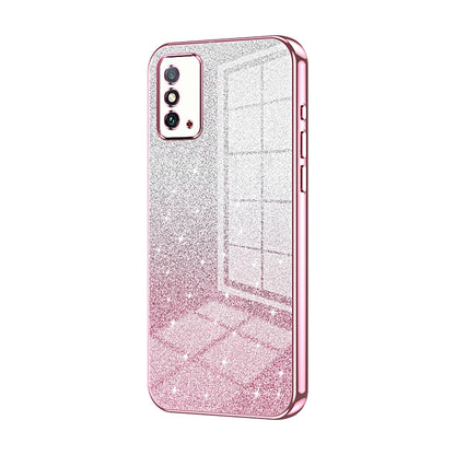 Honor X10 Max Luxurious Electroplated Gradient Glitter Powder Case - Enhanced Lens Protection