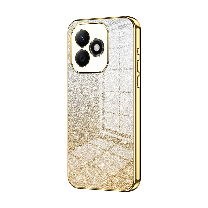 Honor X60i Luxurious Electroplated Gradient Glitter Powder Case - Enhanced Lens Protection