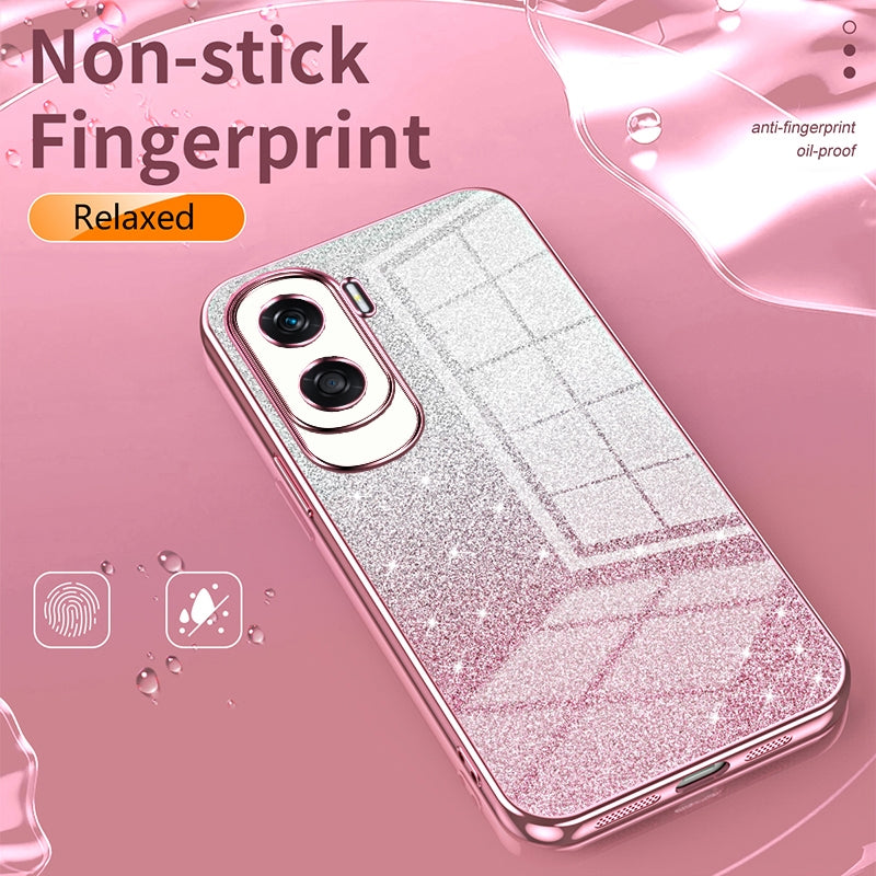 Honor X40i Luxurious Electroplated Gradient Glitter Powder Case - Enhanced Lens Protection