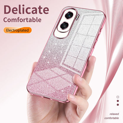 Honor 30 Pro+ Luxurious Electroplated Gradient Glitter Powder Case - Enhanced Lens Protection