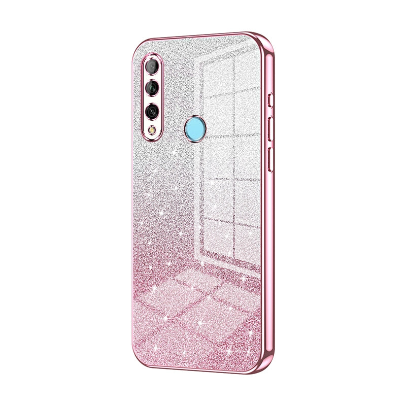 Huawei Enjoy 10 Plus Luxurious Electroplated Gradient Glitter Powder Case - Enhanced Lens Protection