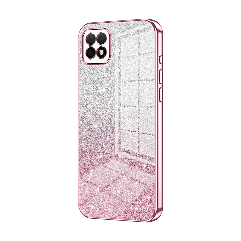 Huawei Enjoy 20 Luxurious Electroplated Gradient Glitter Powder Case - Enhanced Lens Protection