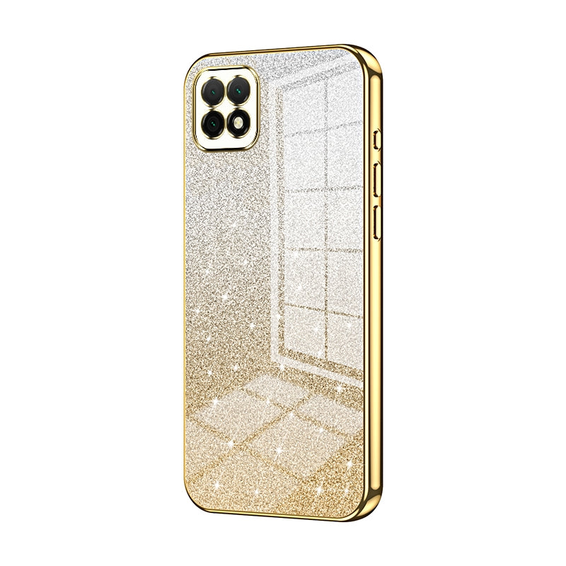 Huawei Enjoy 20 Luxurious Electroplated Gradient Glitter Powder Case - Enhanced Lens Protection