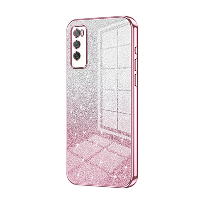 Huawei Enjoy 20 Pro Luxurious Electroplated Gradient Glitter Powder Case - Enhanced Lens Protection