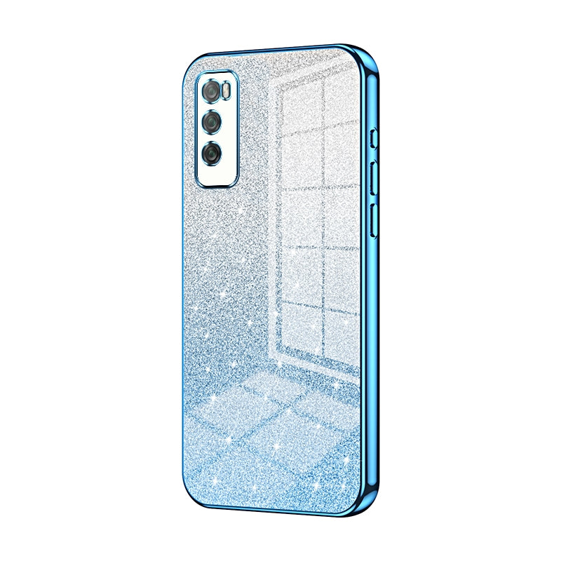 Huawei Enjoy 20 Pro Luxurious Electroplated Gradient Glitter Powder Case - Enhanced Lens Protection