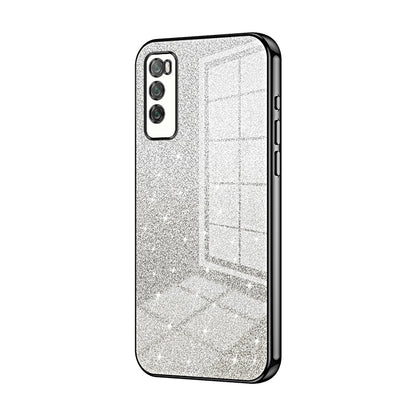 Huawei Enjoy 20 Pro Luxurious Electroplated Gradient Glitter Powder Case - Enhanced Lens Protection