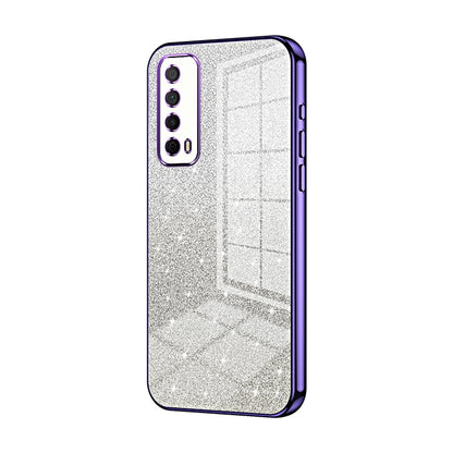 Huawei Y7a Luxurious Electroplated Gradient Glitter Powder Case - Enhanced Lens Protection