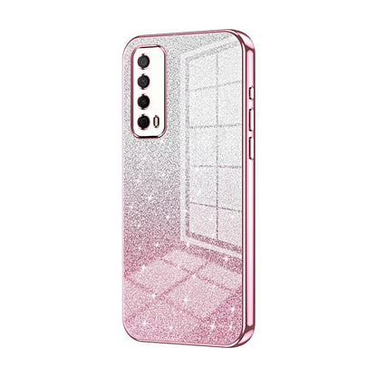 Huawei Enjoy 20 SE Luxurious Electroplated Gradient Glitter Powder Case - Enhanced Lens Protection