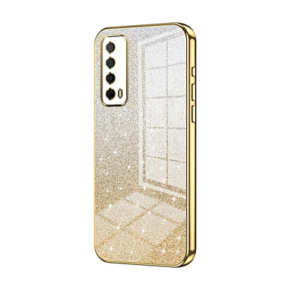 Huawei Enjoy 20 SE Luxurious Electroplated Gradient Glitter Powder Case - Enhanced Lens Protection