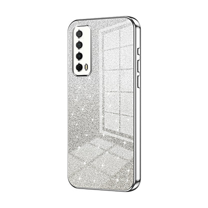 Huawei Enjoy 20 SE Luxurious Electroplated Gradient Glitter Powder Case - Enhanced Lens Protection