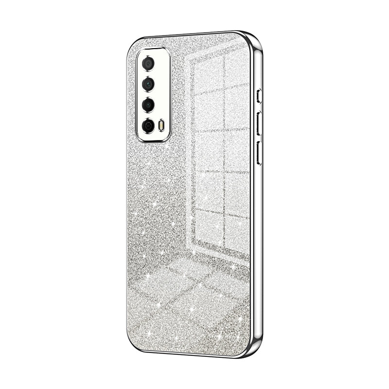 Huawei Y7a Luxurious Electroplated Gradient Glitter Powder Case - Enhanced Lens Protection