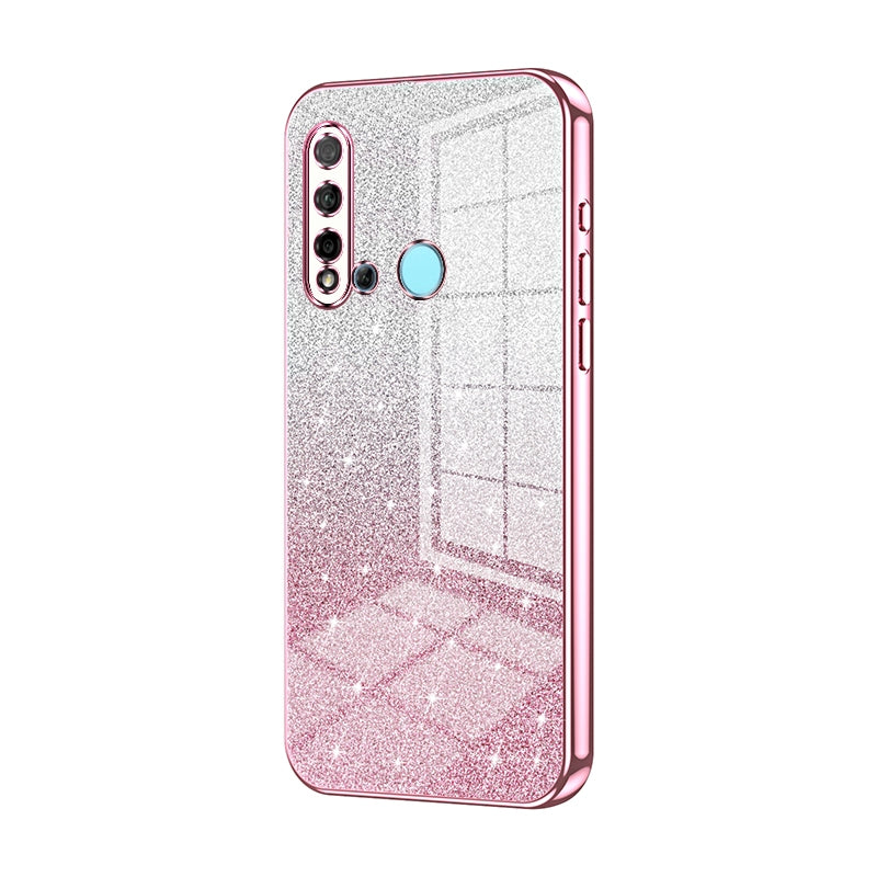 Huawei Nova 5i Luxurious Electroplated Gradient Glitter Powder Case - Enhanced Lens Protection