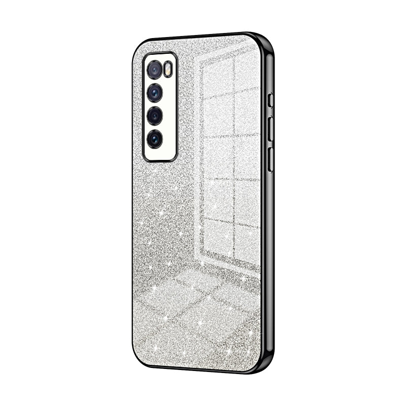 Huawei Nova 7 Luxurious Electroplated Gradient Glitter Powder Case - Enhanced Lens Protection