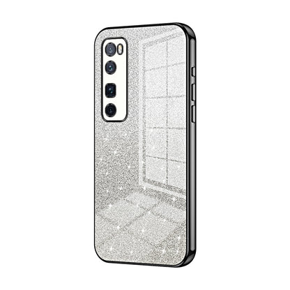 Huawei Nova 7 Pro Luxurious Electroplated Gradient Glitter Powder Case - Enhanced Lens Protection