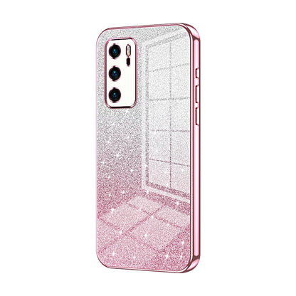 Huawei P40 Luxurious Electroplated Gradient Glitter Powder Case - Enhanced Lens Protection