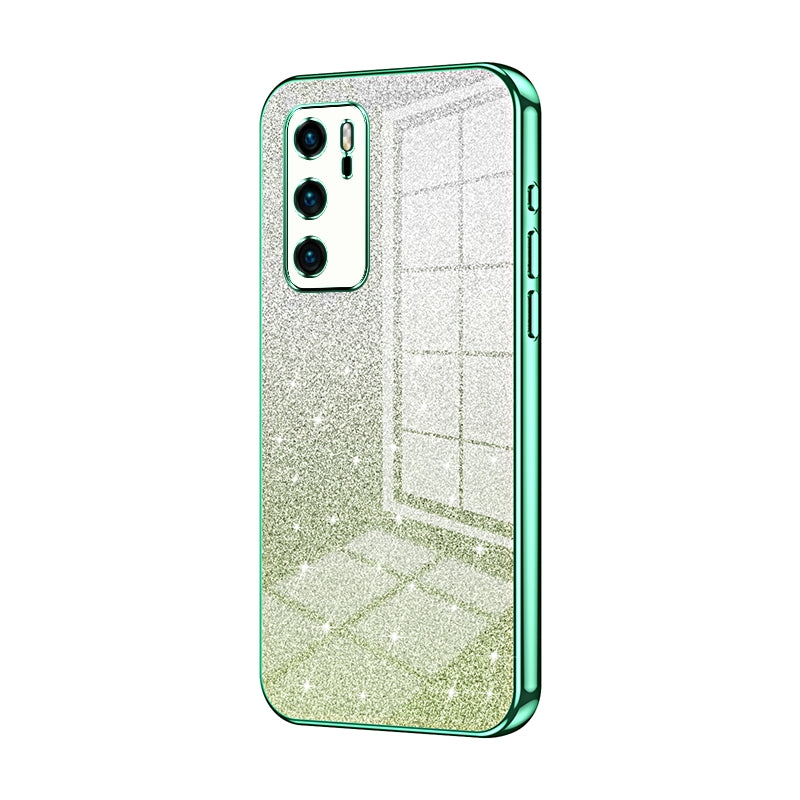 Huawei P40 Luxurious Electroplated Gradient Glitter Powder Case - Enhanced Lens Protection