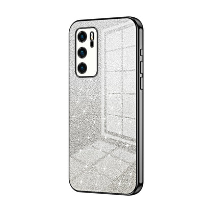 Huawei P40 Luxurious Electroplated Gradient Glitter Powder Case - Enhanced Lens Protection