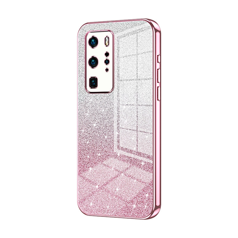 Huawei P40 Pro Luxurious Electroplated Gradient Glitter Powder Case - Enhanced Lens Protection