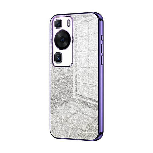 Huawei P60 Luxurious Electroplated Gradient Glitter Powder Case - Enhanced Lens Protection