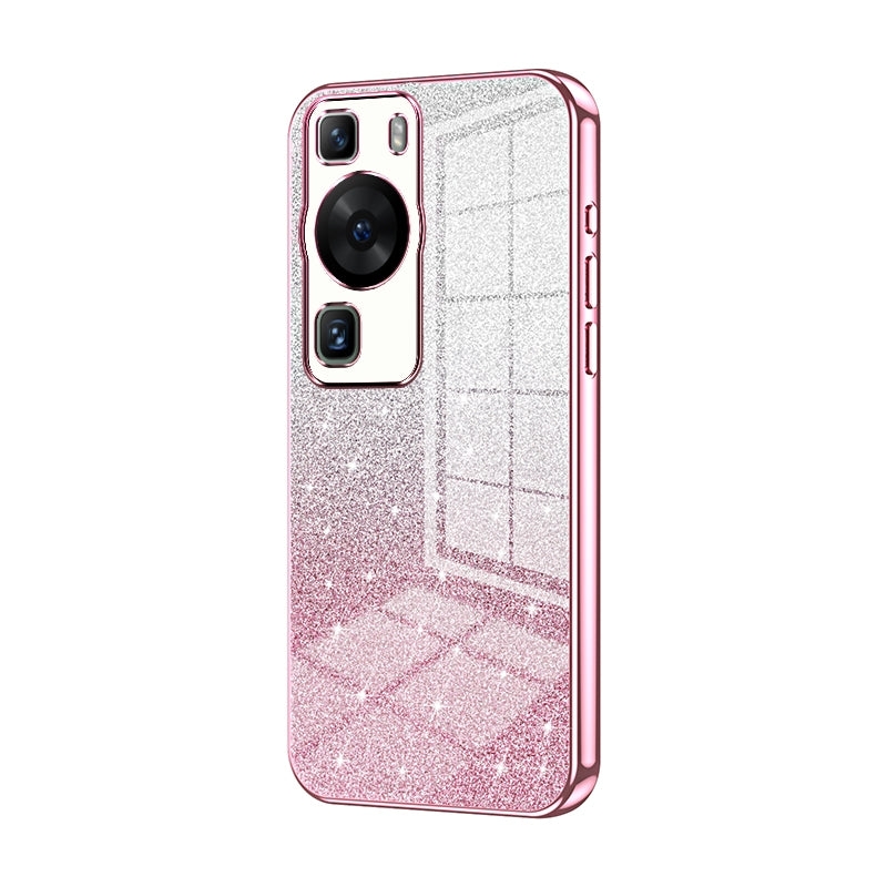 Huawei P60 Luxurious Electroplated Gradient Glitter Powder Case - Enhanced Lens Protection