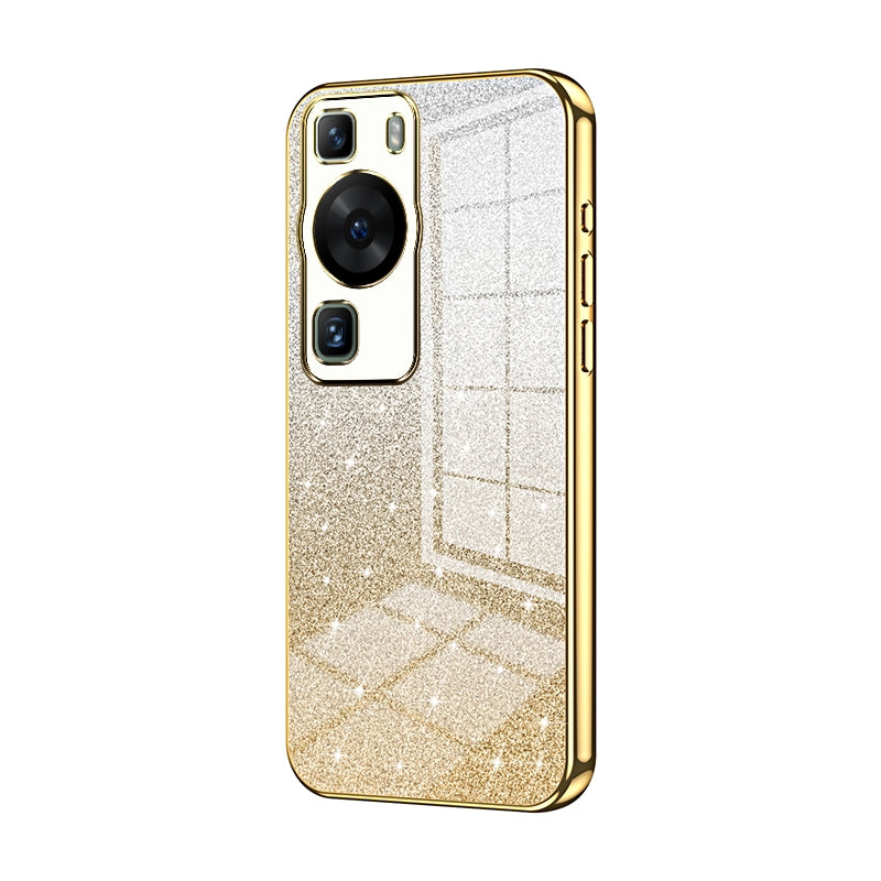 Huawei P60 Luxurious Electroplated Gradient Glitter Powder Case - Enhanced Lens Protection