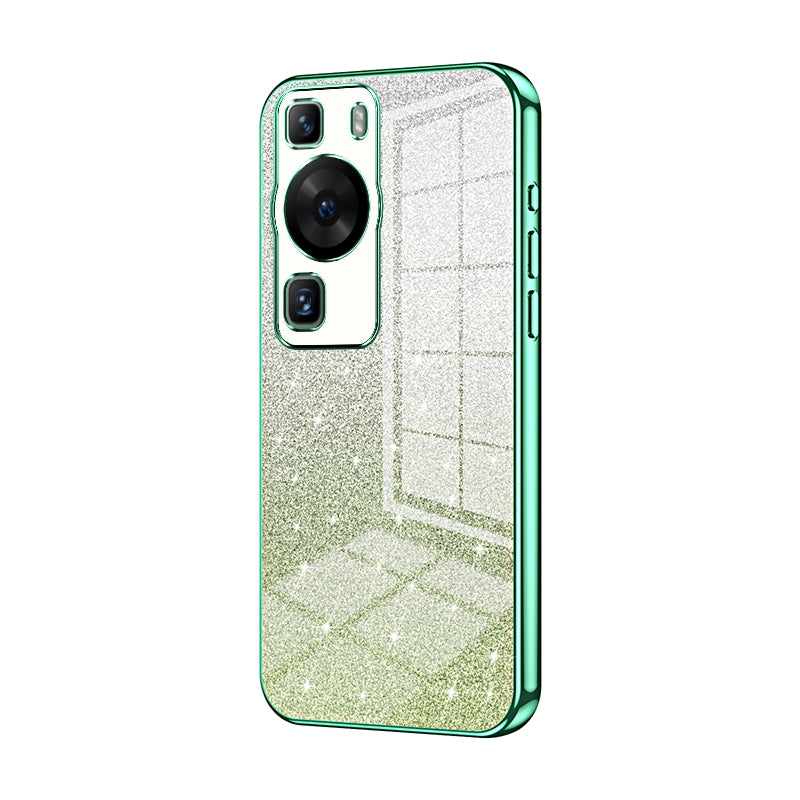 Huawei P60 Pro Luxurious Electroplated Gradient Glitter Powder Case - Enhanced Lens Protection