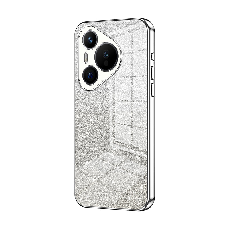 Huawei Pura 70 Luxurious Electroplated Gradient Glitter Powder Case - Enhanced Lens Protection