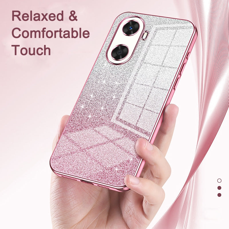 Huawei Nova 5 Luxurious Electroplated Gradient Glitter Powder Case - Enhanced Lens Protection