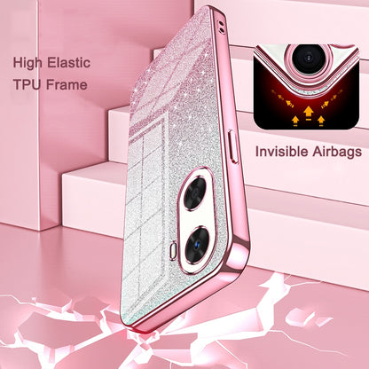 Huawei Enjoy 20 SE Luxurious Electroplated Gradient Glitter Powder Case - Enhanced Lens Protection