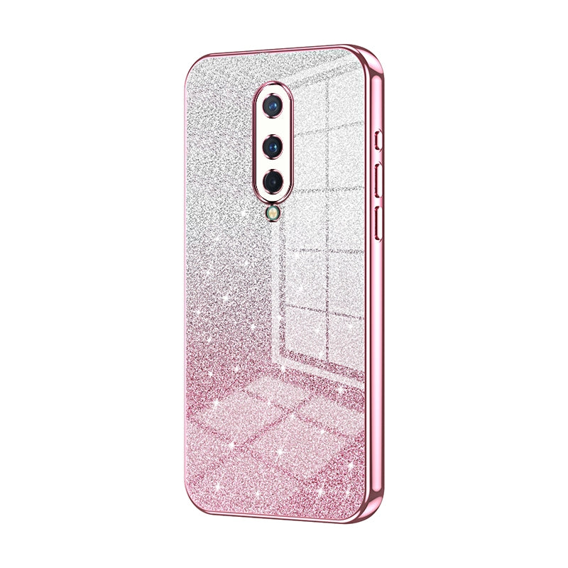 OnePlus 8 Luxurious Electroplated Gradient Glitter Powder Case - Enhanced Lens Protection