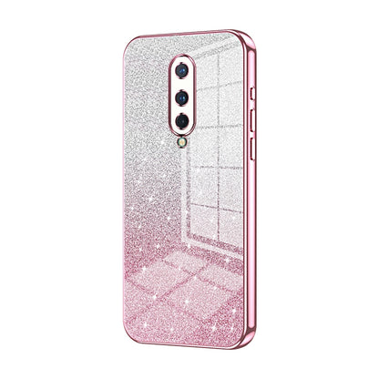 OnePlus 8 Luxurious Electroplated Gradient Glitter Powder Case - Enhanced Lens Protection