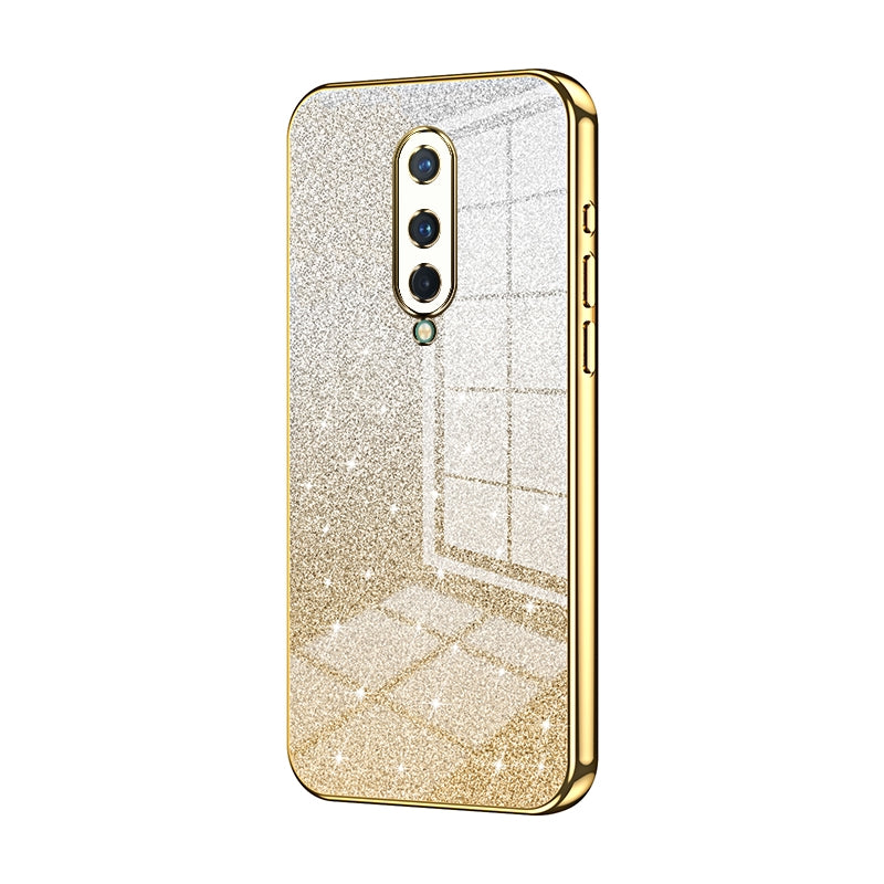 OnePlus 8 Luxurious Electroplated Gradient Glitter Powder Case - Enhanced Lens Protection