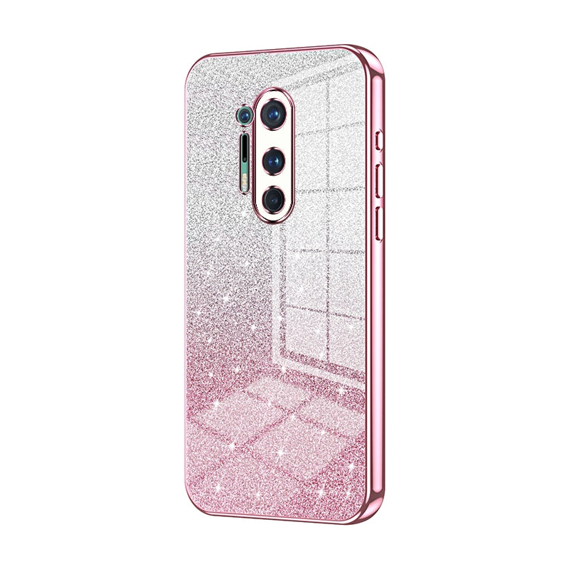 OnePlus 8 Pro Luxurious Electroplated Gradient Glitter Powder Case - Enhanced Lens Protection