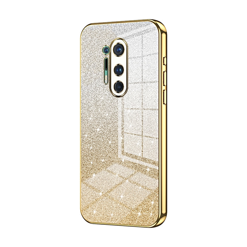 OnePlus 8 Pro Luxurious Electroplated Gradient Glitter Powder Case - Enhanced Lens Protection