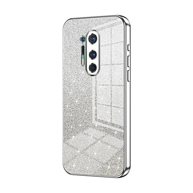 OnePlus 8 Pro Luxurious Electroplated Gradient Glitter Powder Case - Enhanced Lens Protection