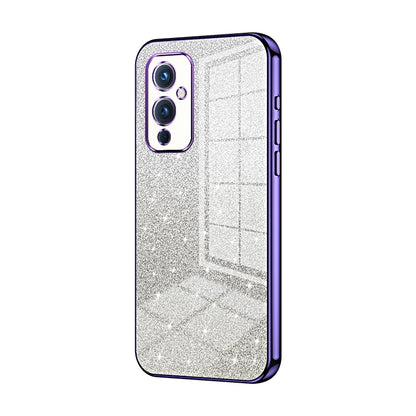 OnePlus 9 Luxurious Electroplated Gradient Glitter Powder Case - Enhanced Lens Protection