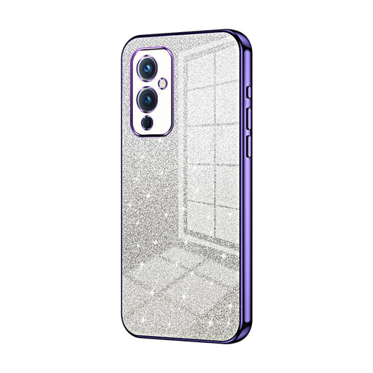 OnePlus 9 Luxurious Electroplated Gradient Glitter Powder Case - Enhanced Lens Protection