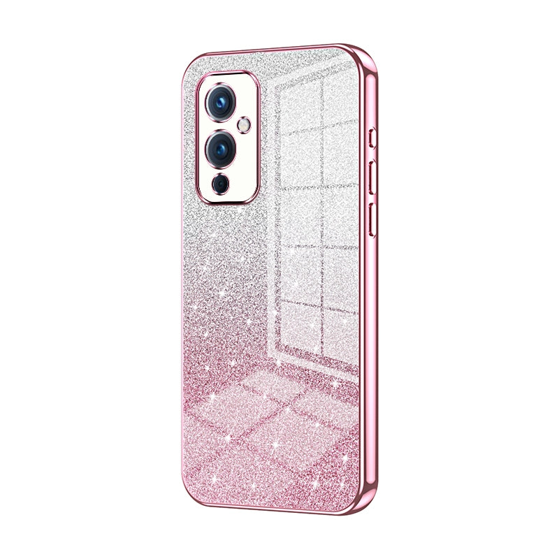 OnePlus 9 Luxurious Electroplated Gradient Glitter Powder Case - Enhanced Lens Protection